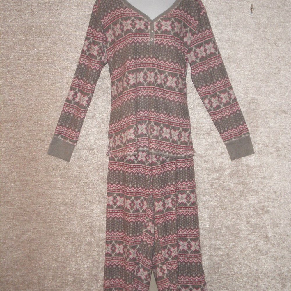 Wonderful Nautica Fleece Snow Flake Pajamas Snap Top w/Pockets Sz XXL